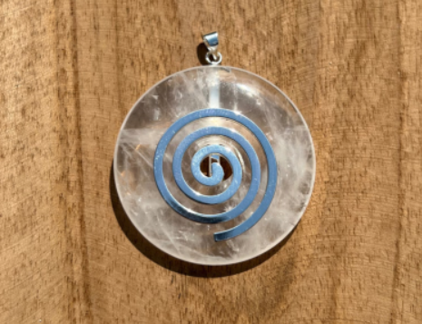 Bergkristal Donut hanger - Spiraal / 4 cm