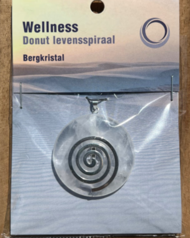 Bergkristal Donut hanger - Spiraal / 4 cm