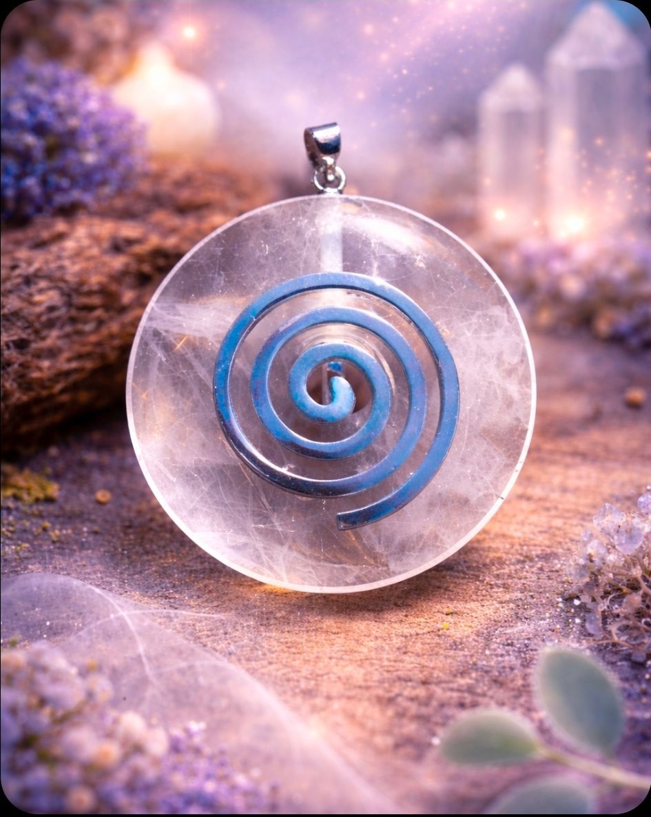 Bergkristal Donut hanger - Spiraal / 4 cm