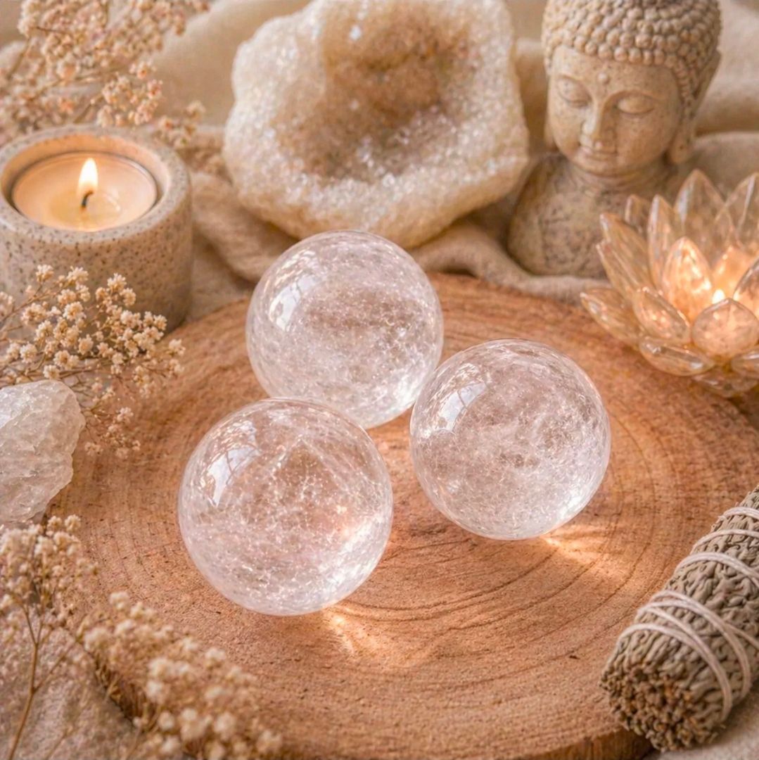 Rock Crystal Gemstone Ball - 3 cm