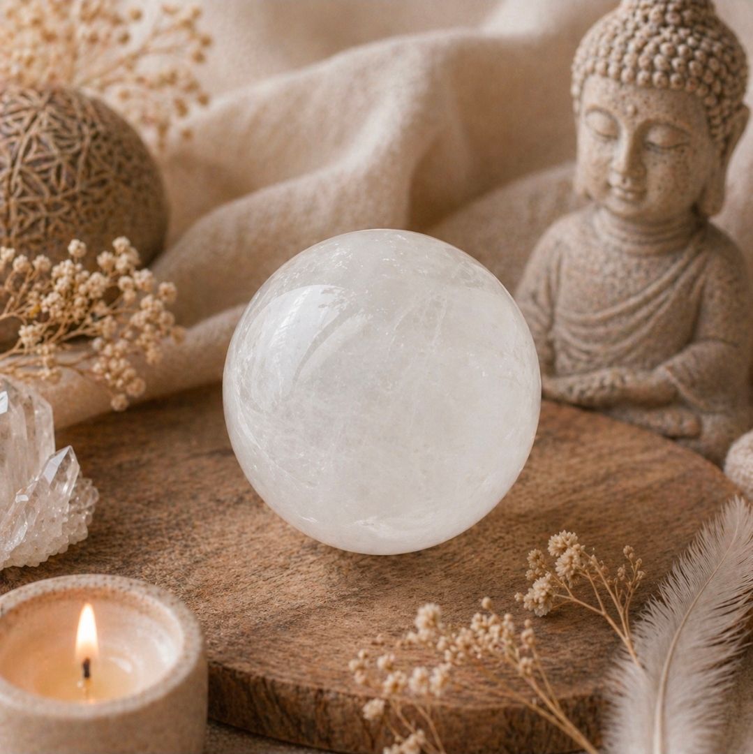 Rock Crystal Gemstone Ball - 6 cm