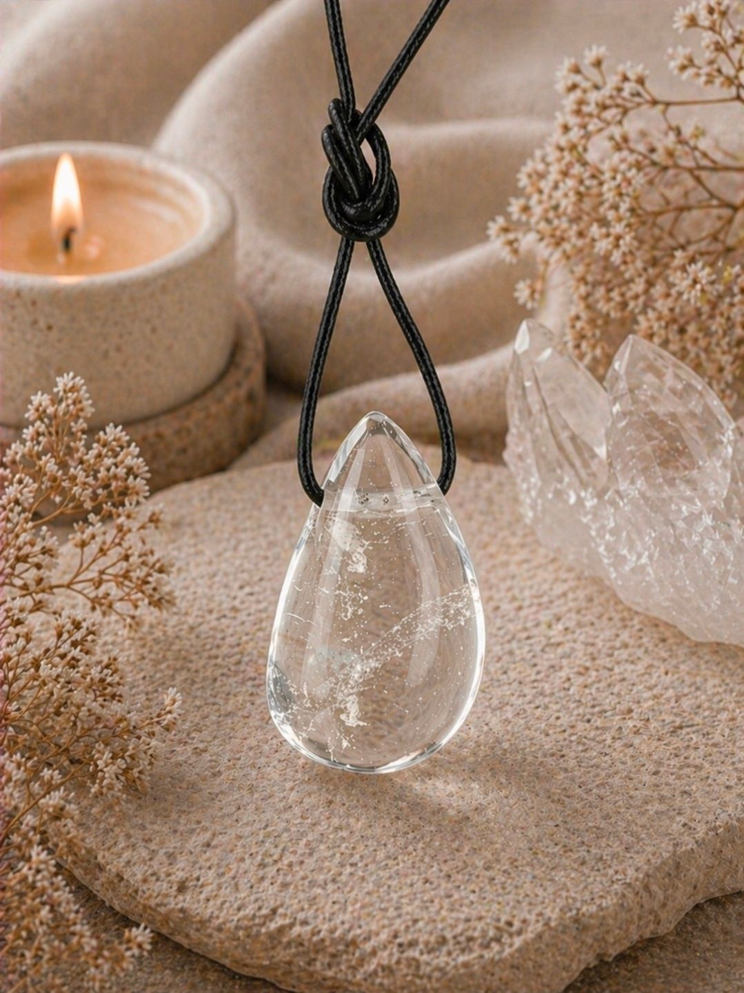 Bergkristal Hanger - Druppel / AA Kwaliteit 3- 4 cm