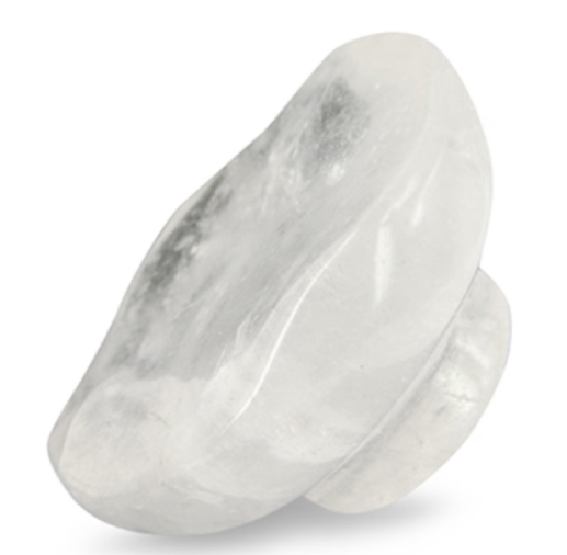 Helder, koepelvormig, paddenstoelvormig kwartskristal.