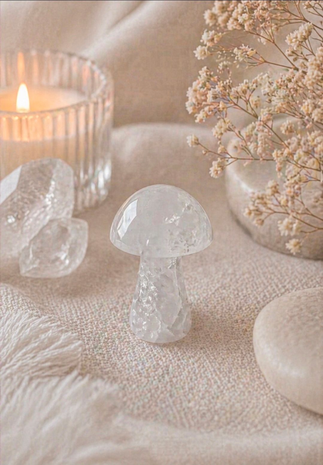 Rock Crystal Massage Mushroom - 5 cm