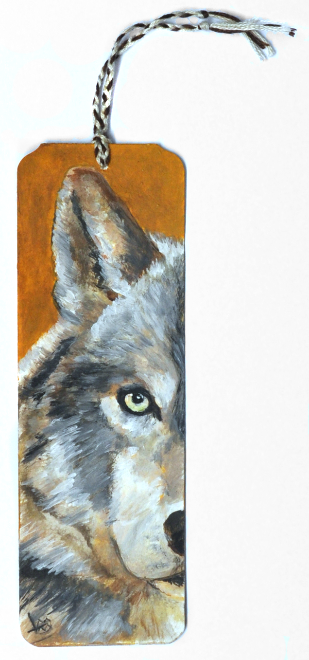 Boekenlegger Wolf / Carine's Creaties