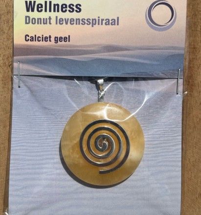 Calciet Geel Donut hanger - Spiraal / 4 cm