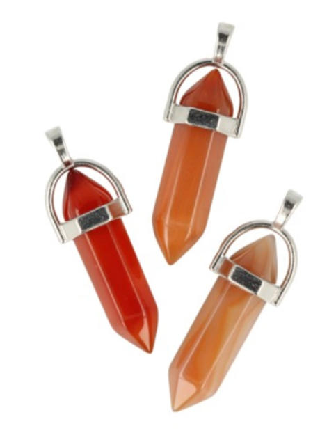 Carneool Dubbeleinder - Hanger / 4 cm