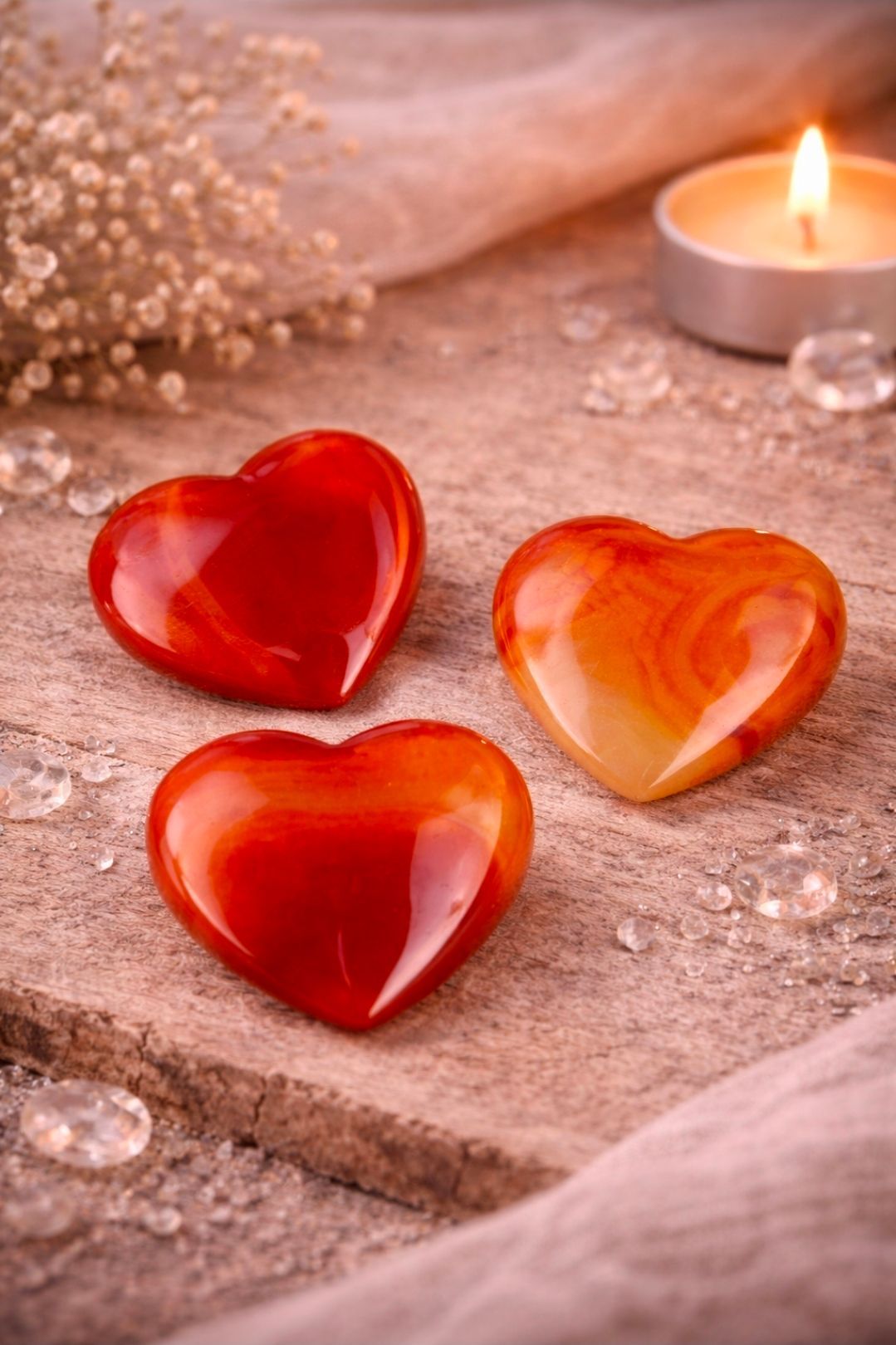 Carneool Edelsteen - Hartvorm