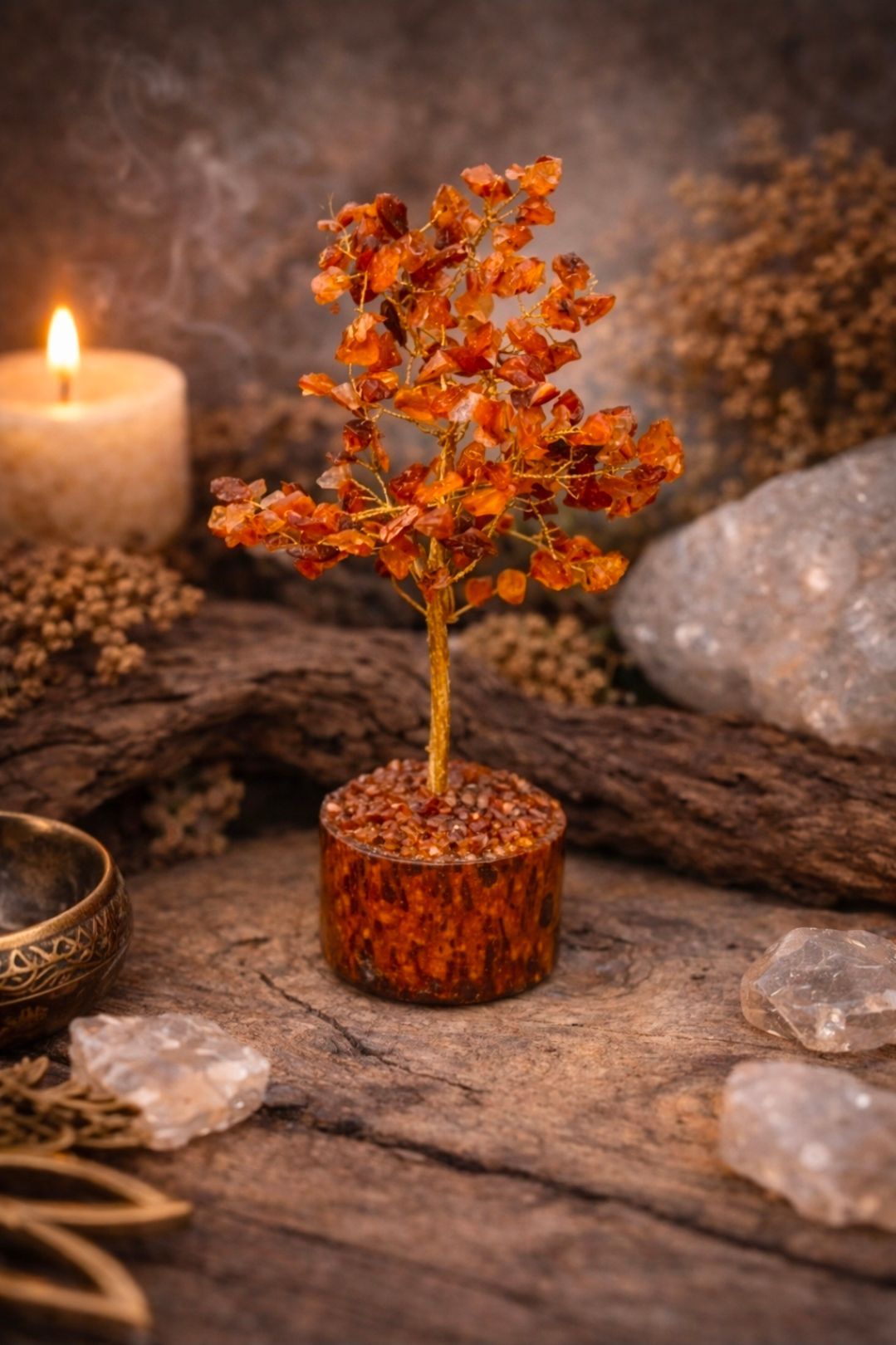 Carneool Edelsteen Boompje - 18 cm