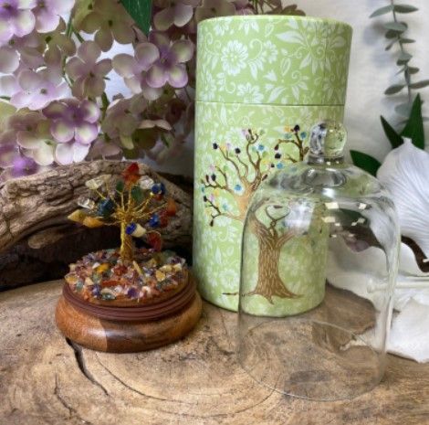 Chakra Edelsteen Boompje - Glazen Stolp