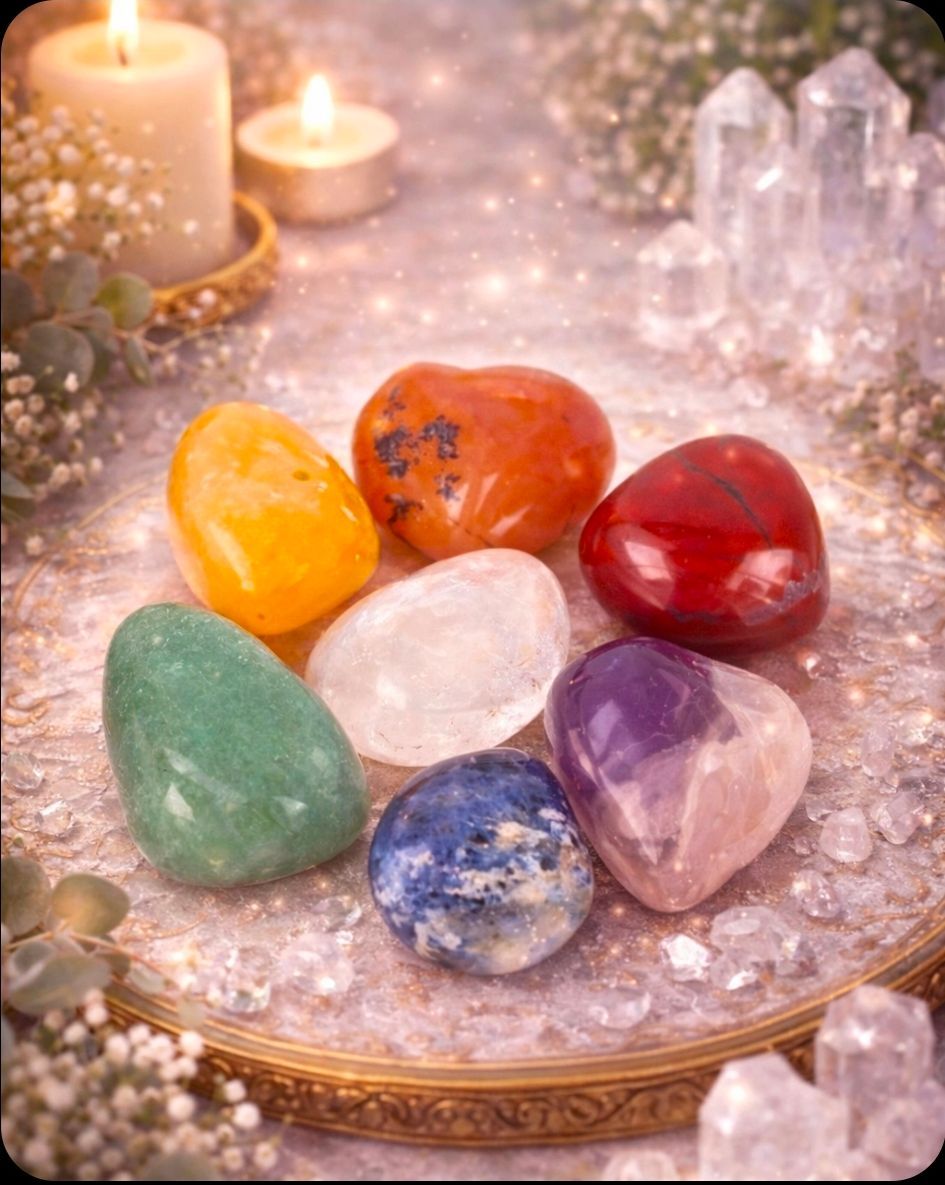 Chakra Trommelstenen Set in Buidelzakje