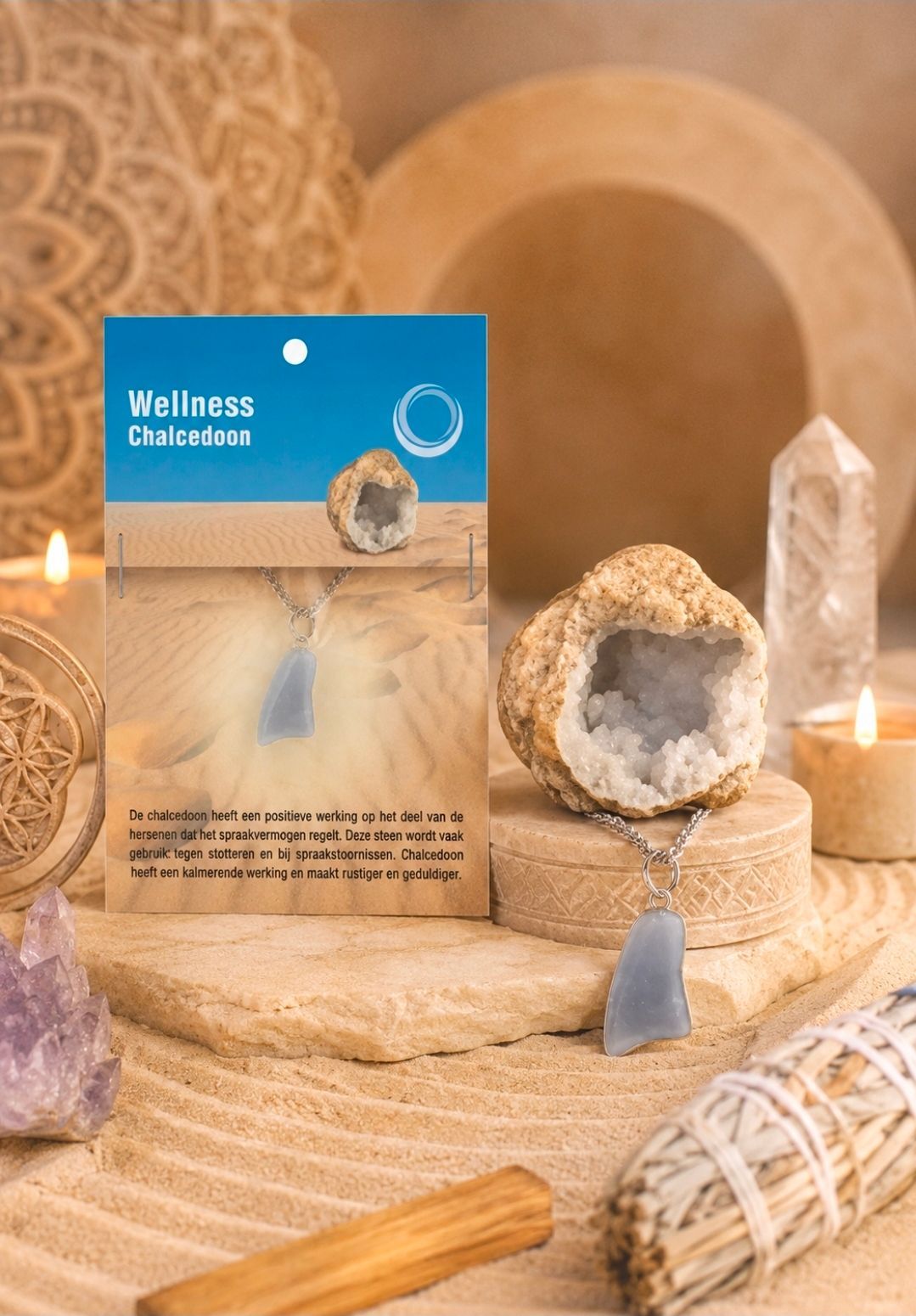 Chalcedony Health Pendant   Necklace