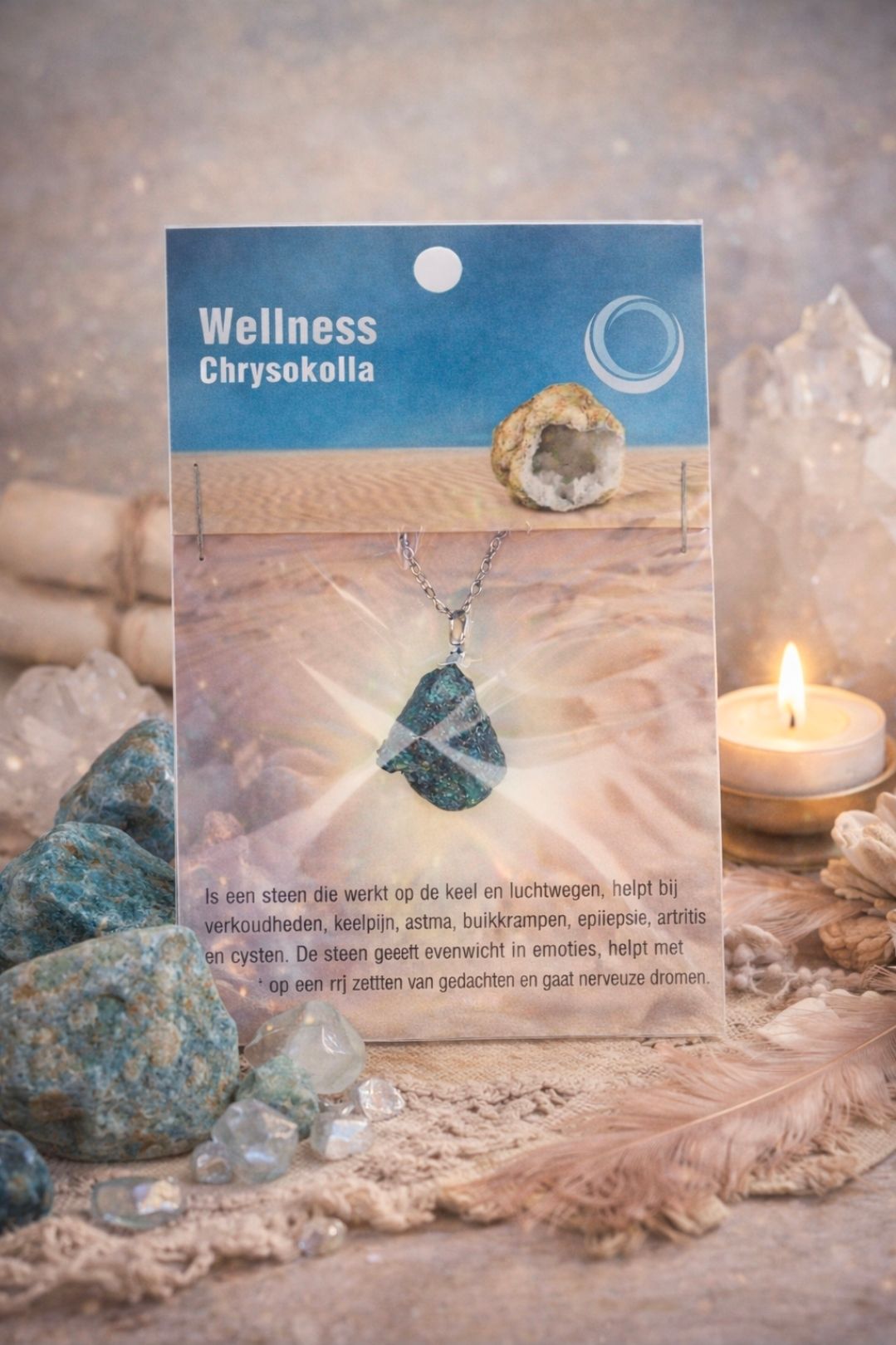 Chrysokolla Gezondheidshanger + Ketting