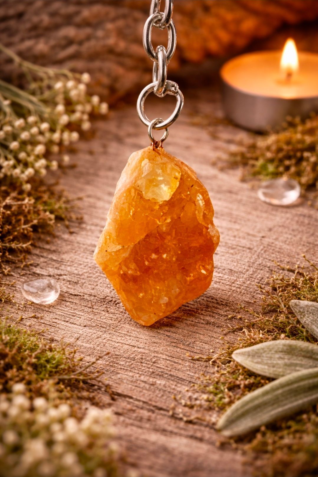 Citrien Sleutelhanger / Ruw