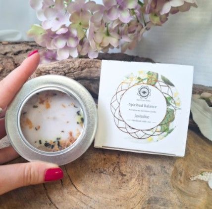 Edelsteen Jasmijn Geurkaars - Spiritual Balance / Met Bergkristal