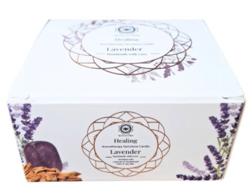 Edelsteen Lavendel Geurkaars - Healing / Met Amethist