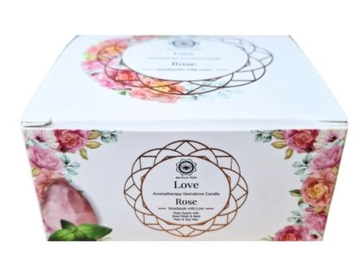 Edelsteen Rozen Geurkaars - Love / Met Rozekwarts (in blik)