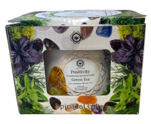 Edelsteen lichte Citrus Geurkaars - Positivity / Met Citrien