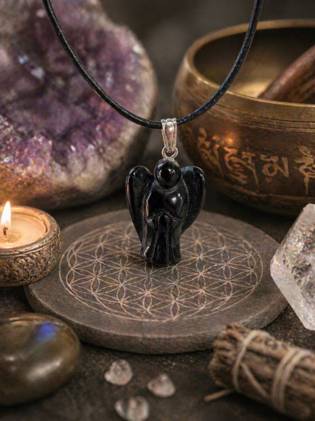 Onyx Angel Pendant - 2 cm