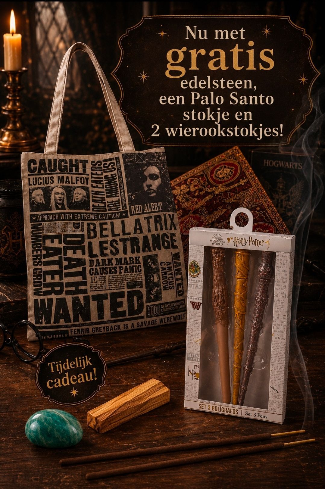 Magical Harry Potter Set - Pens and Shopping Bag / NOW WITH FREE GEMSTONE!