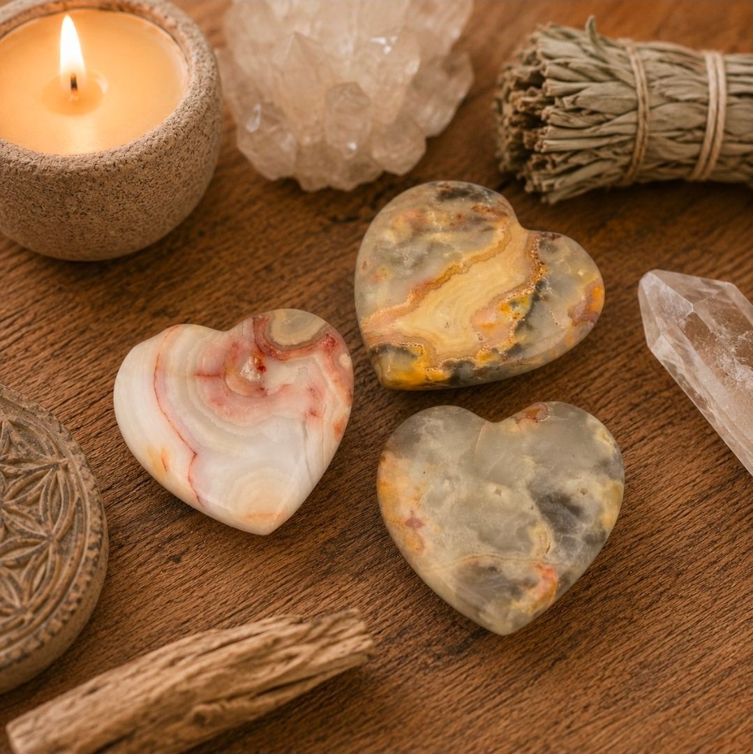 Heart Agate Crazy Lace - 3 cm