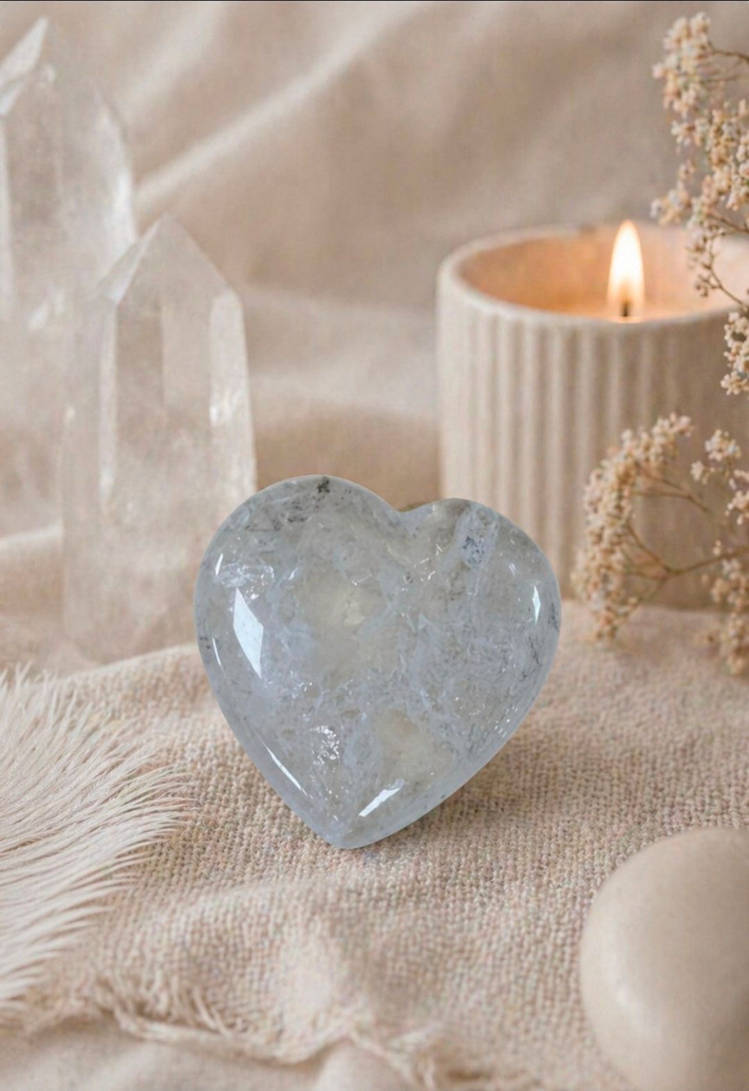 Heart Rock Crystal - 3 cm