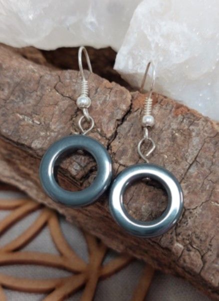 Hematiet Oorbellen - Cirkel