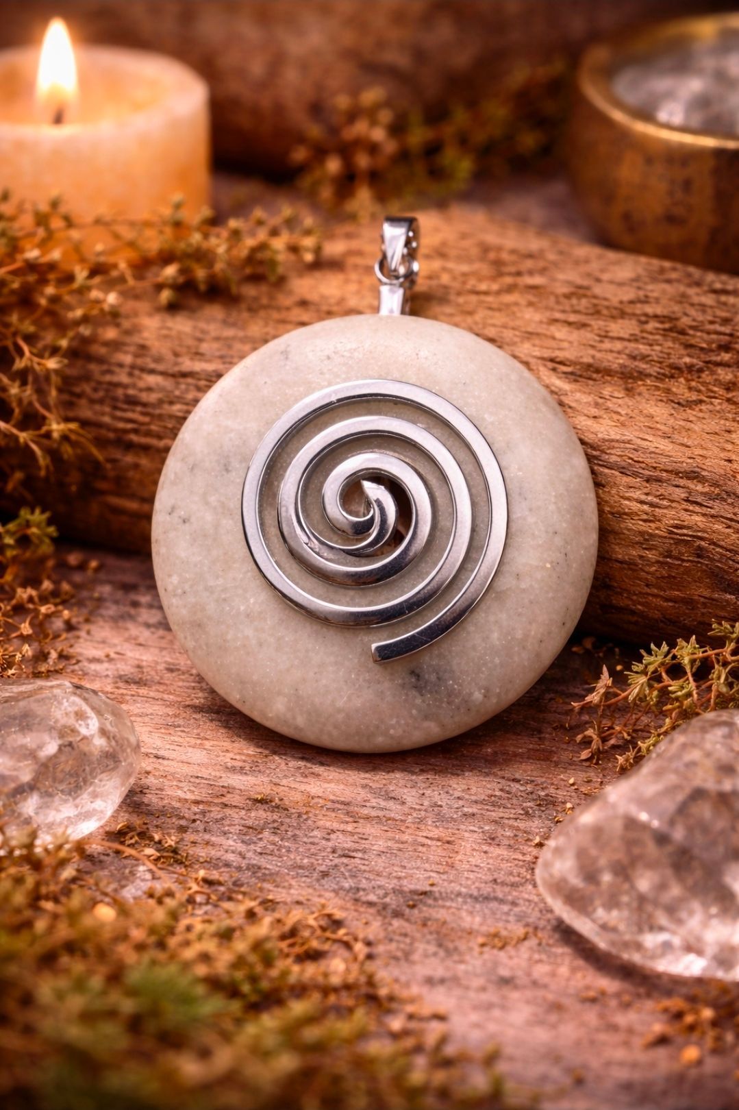 Jade Donut hanger - Spiraal / 4 cm