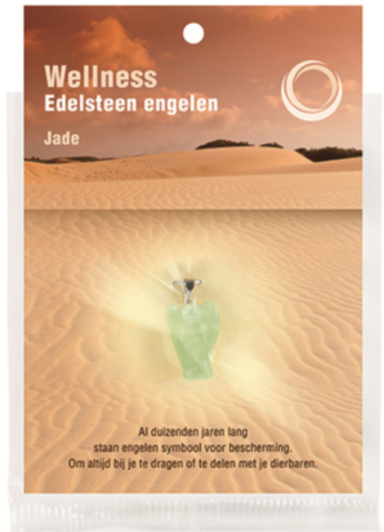 Jade Serpentijn Engel Hanger / 2 cm