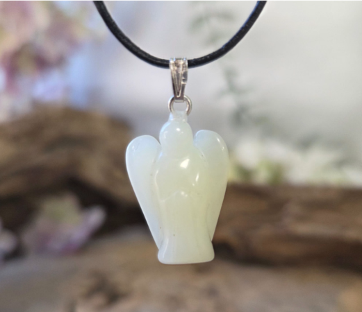 Jade Serpentijn Engelen Hanger - 2 cm