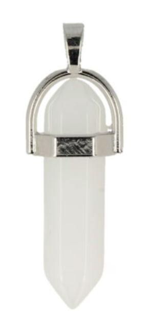 Jade Wit Dubbeleinder - Hanger / 3,9 cm