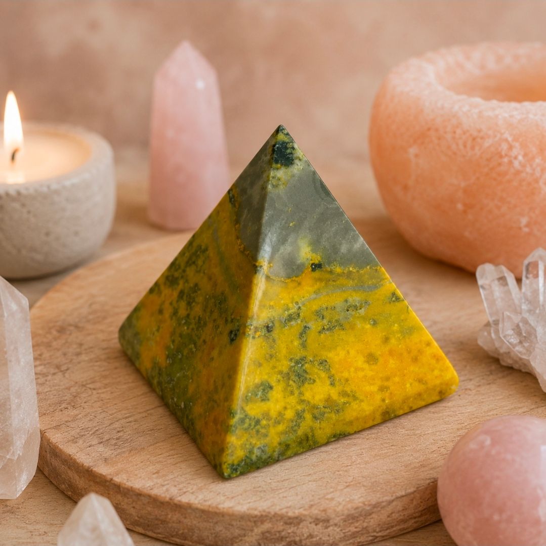 Jasper Bumblebee gemstone pyramid - 5 - 5.5 cm