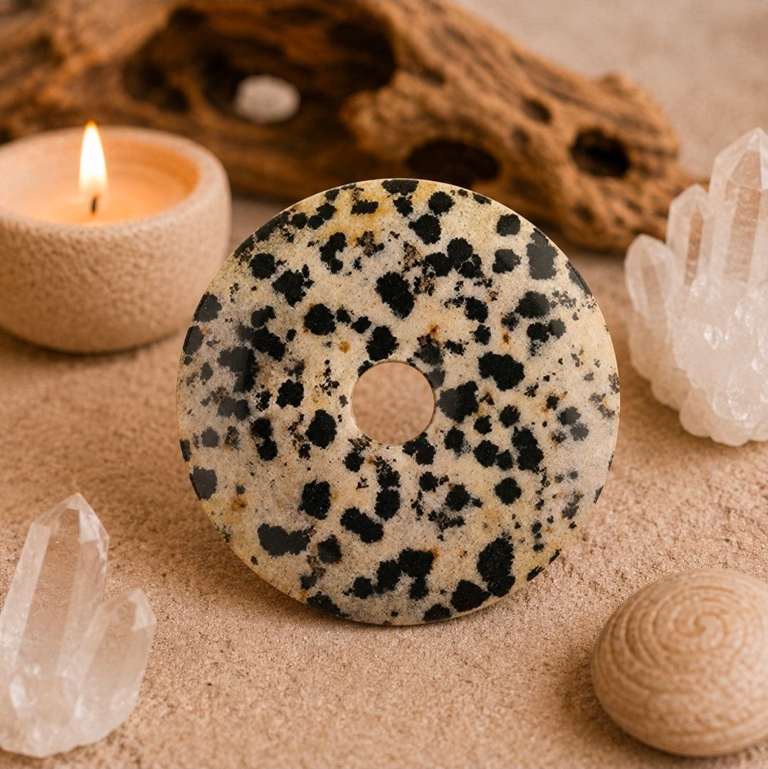 Dalmatian Jasper Donut - 40 MM