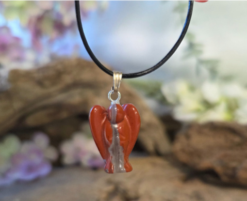 Jaspis Rood Engelen Hanger - 2 cm