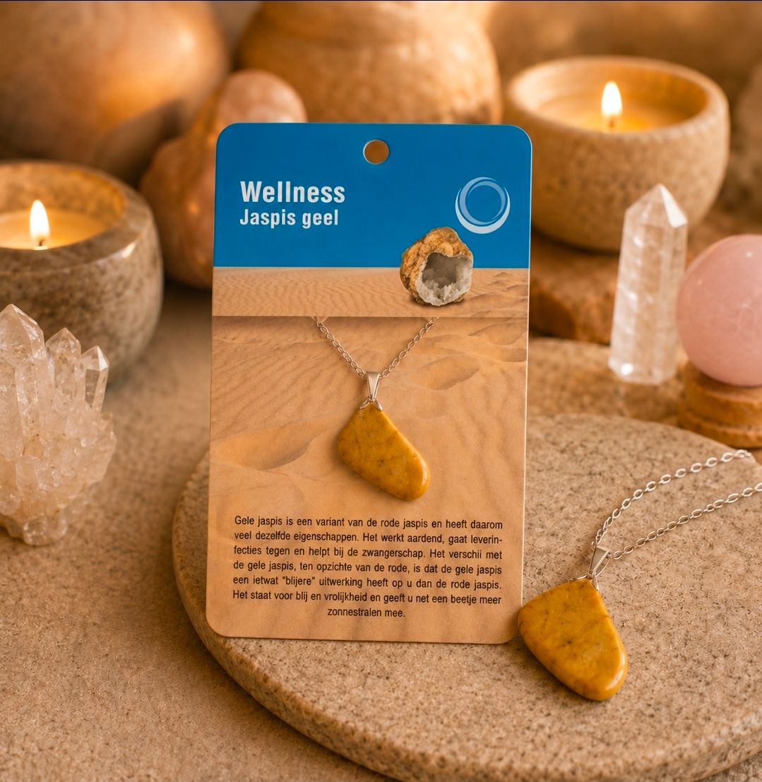 Jasper Yellow Health Pendant   Necklace