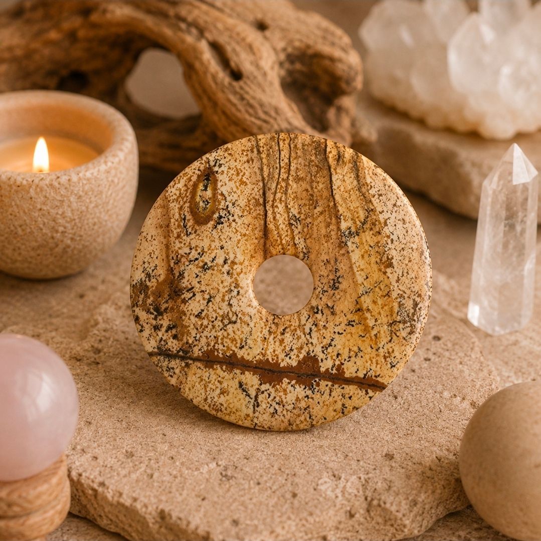 Jasper Landscape Donut - 40 MM