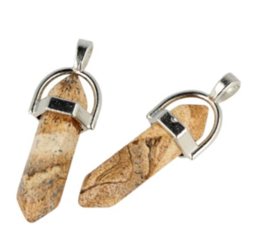 Jaspis Landschap Dubbeleinder - Hanger / 4,3 cm