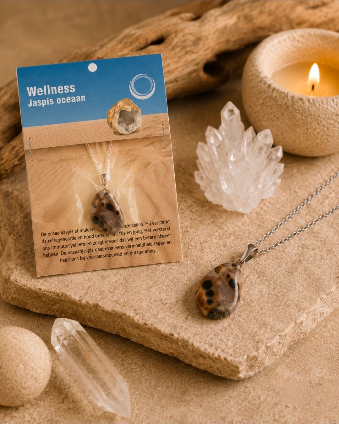 Jasper Ocean Health Pendant   Necklace