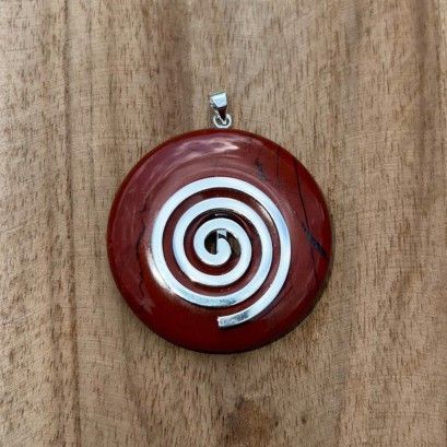 Jaspis Rood Donut hanger - Spiraal / 4 cm