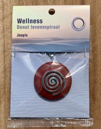 Jaspis Rood Donut hanger - Spiraal / 4 cm