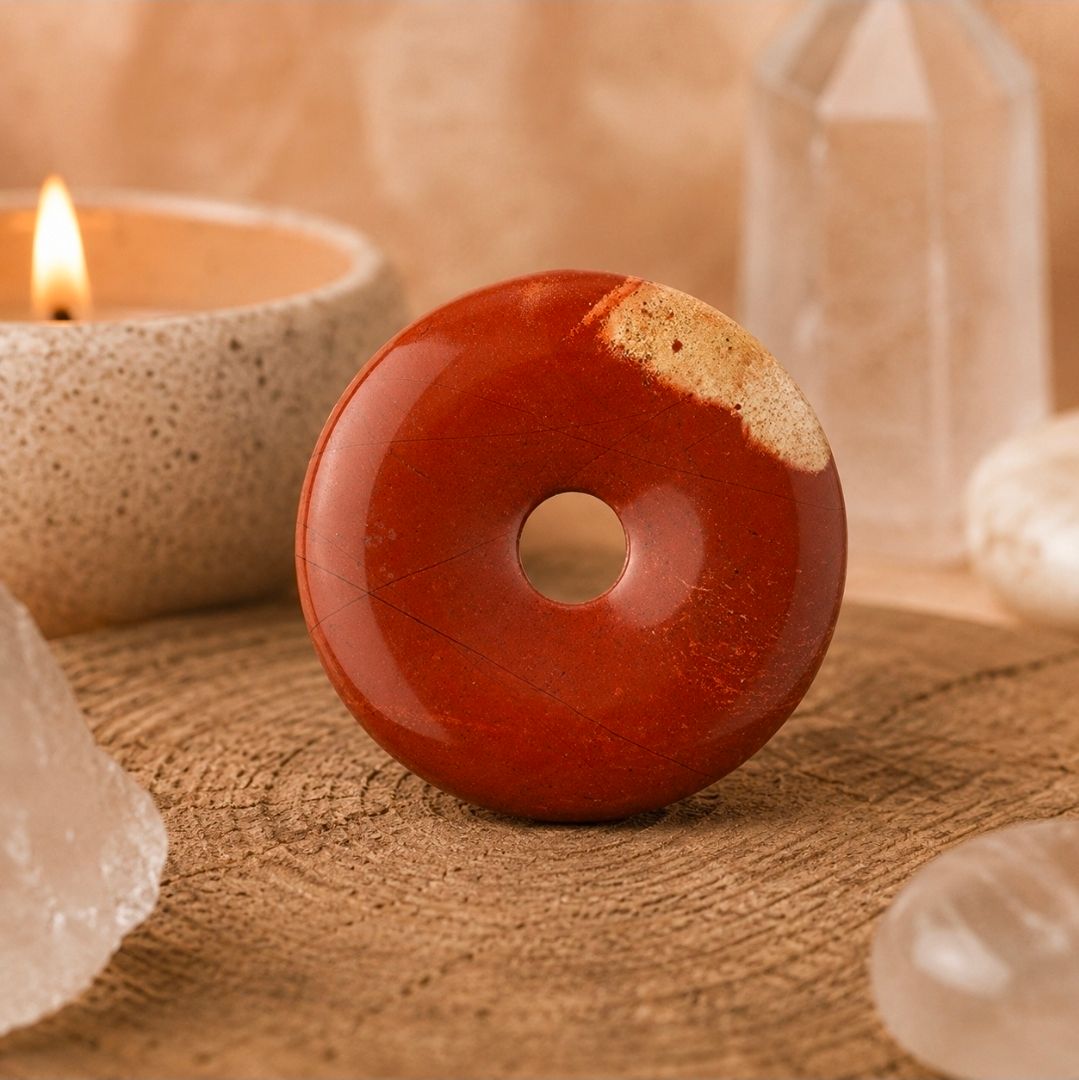 Jaspis Rood Donut - 50 MM