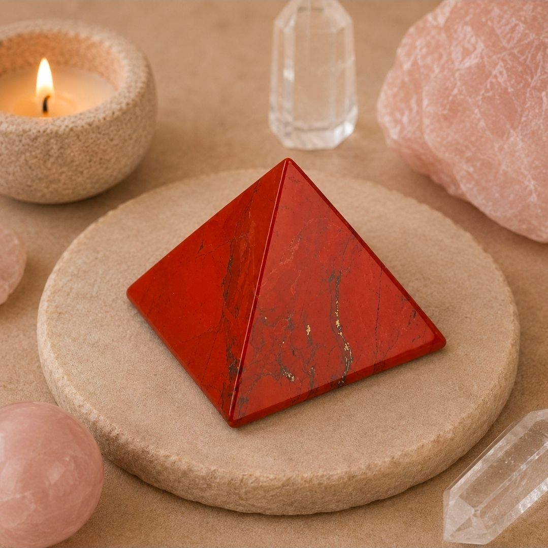 Jasper red gemstone pyramid - 3.5 cm