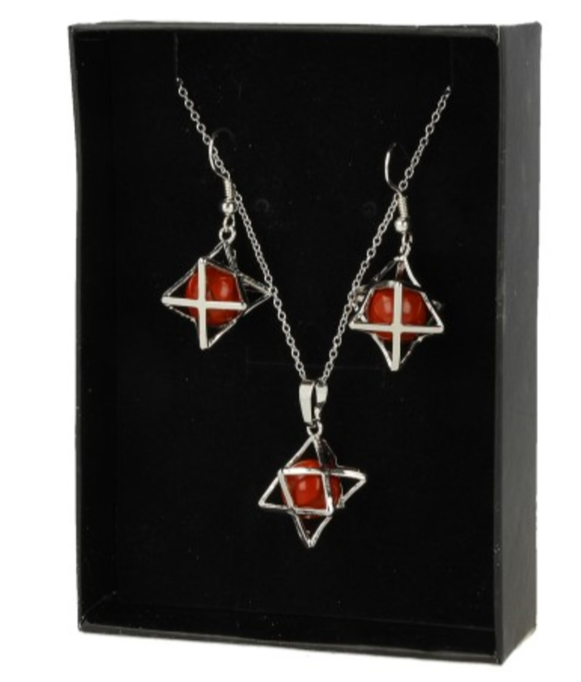 Jaspis Rood Sieraden Set