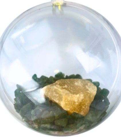 Kerstbal Aventurijn en Calciet Geel