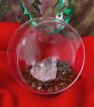 Kerstbal Epidoot met Bergkristal