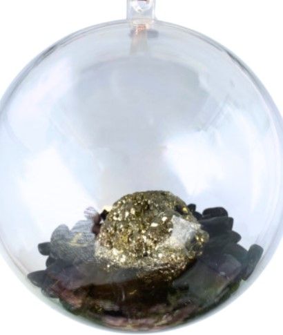 Kerstbal Toermalijn met Pyriet