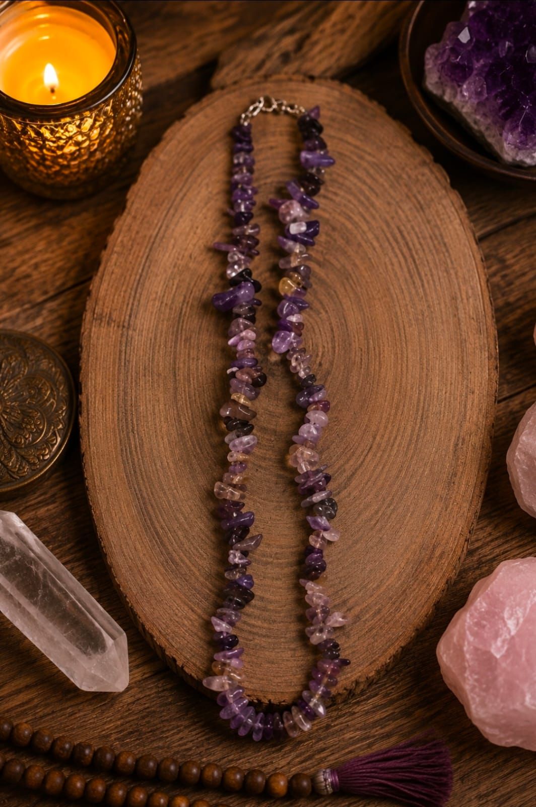 Charoite Necklace - Split Beads