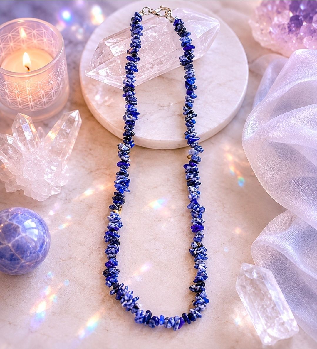 Sodalite Necklace - Split Beads