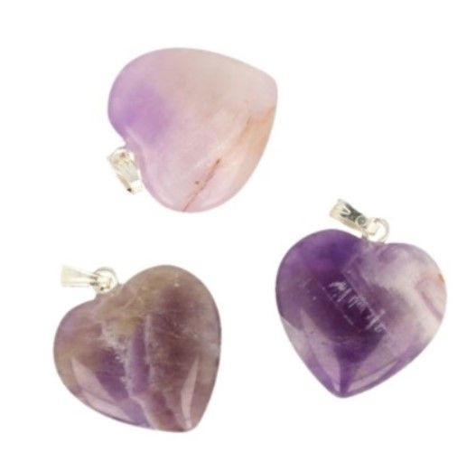 Ketting hanger Amethist - Hart / 2 cm