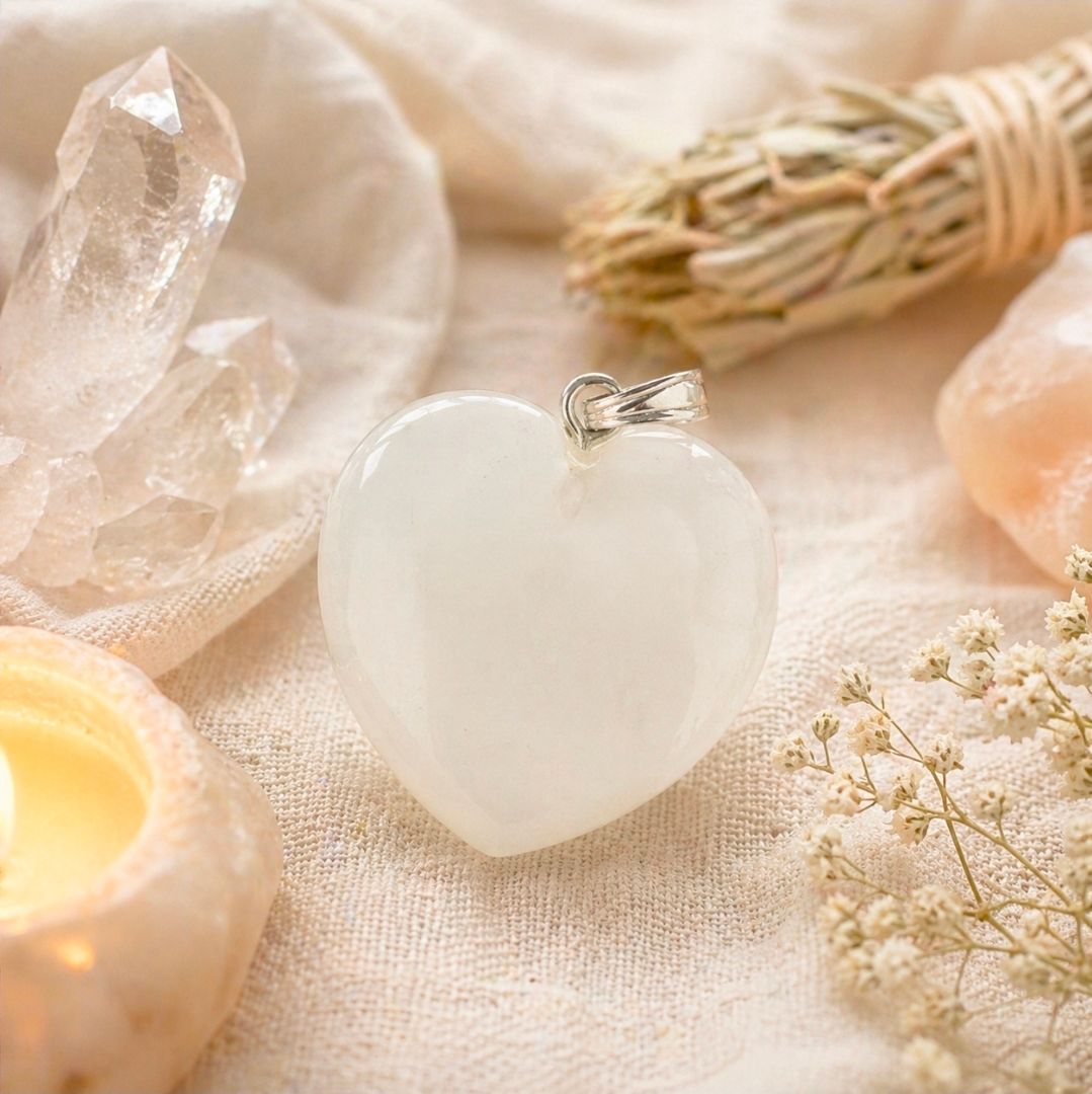 Ketting hanger  Bergkristal - Hart / 2 cm